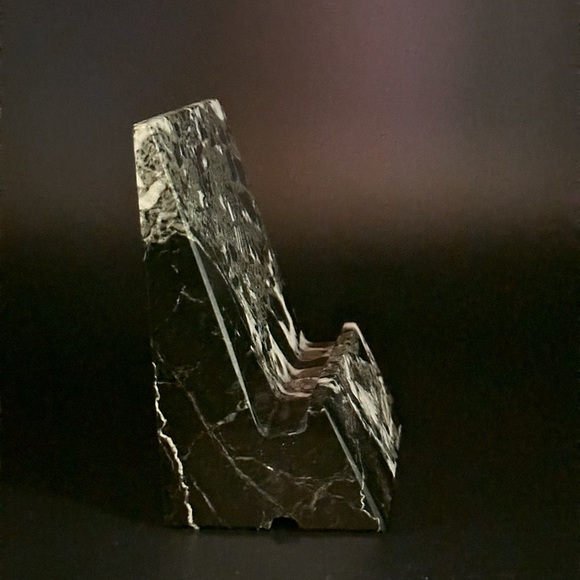 $50 Heavy Bey-Berk Zebra Marble Phone Tablet Holder Stand with Charging Port Blk - Picture 4 of 9